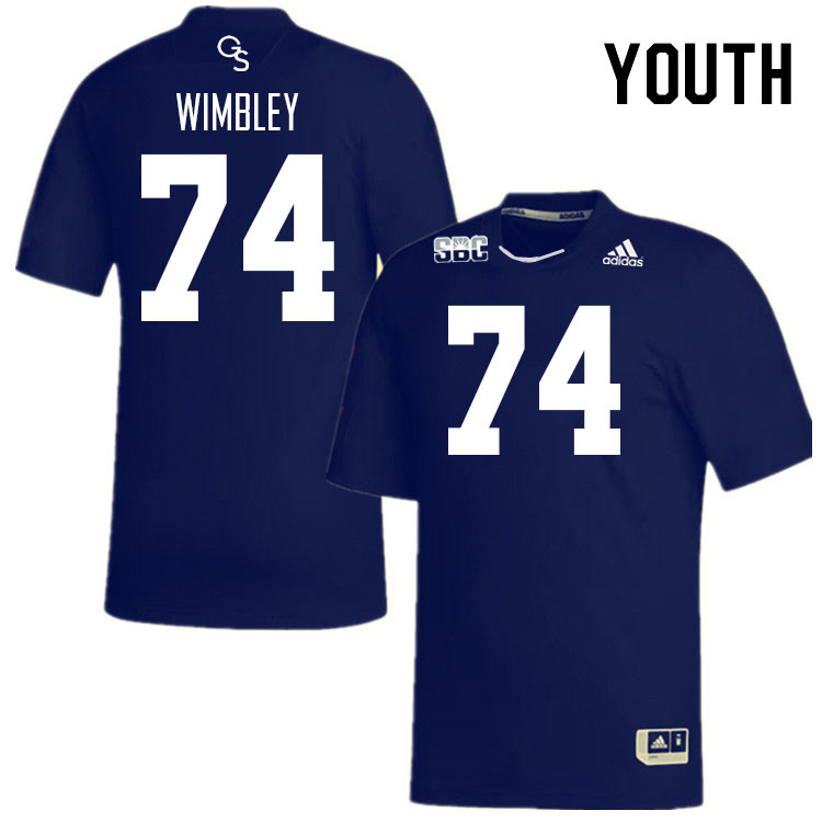 Youth #74 Pichon Wimbley Georgia Southern Eagles College Football Jerseys Stitched Sale-Navy